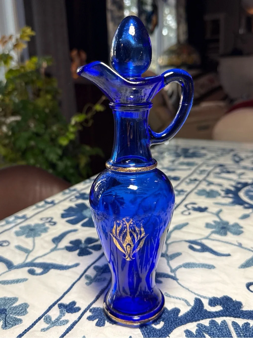 Vintage Avon Cobalt Blue Decanter Vase Pitcher Classic Ralph Cottage Country